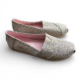 TOMS Women's Alpargata Pastel Multi Mini Leopard Print Slip On Shoes Size 6.5